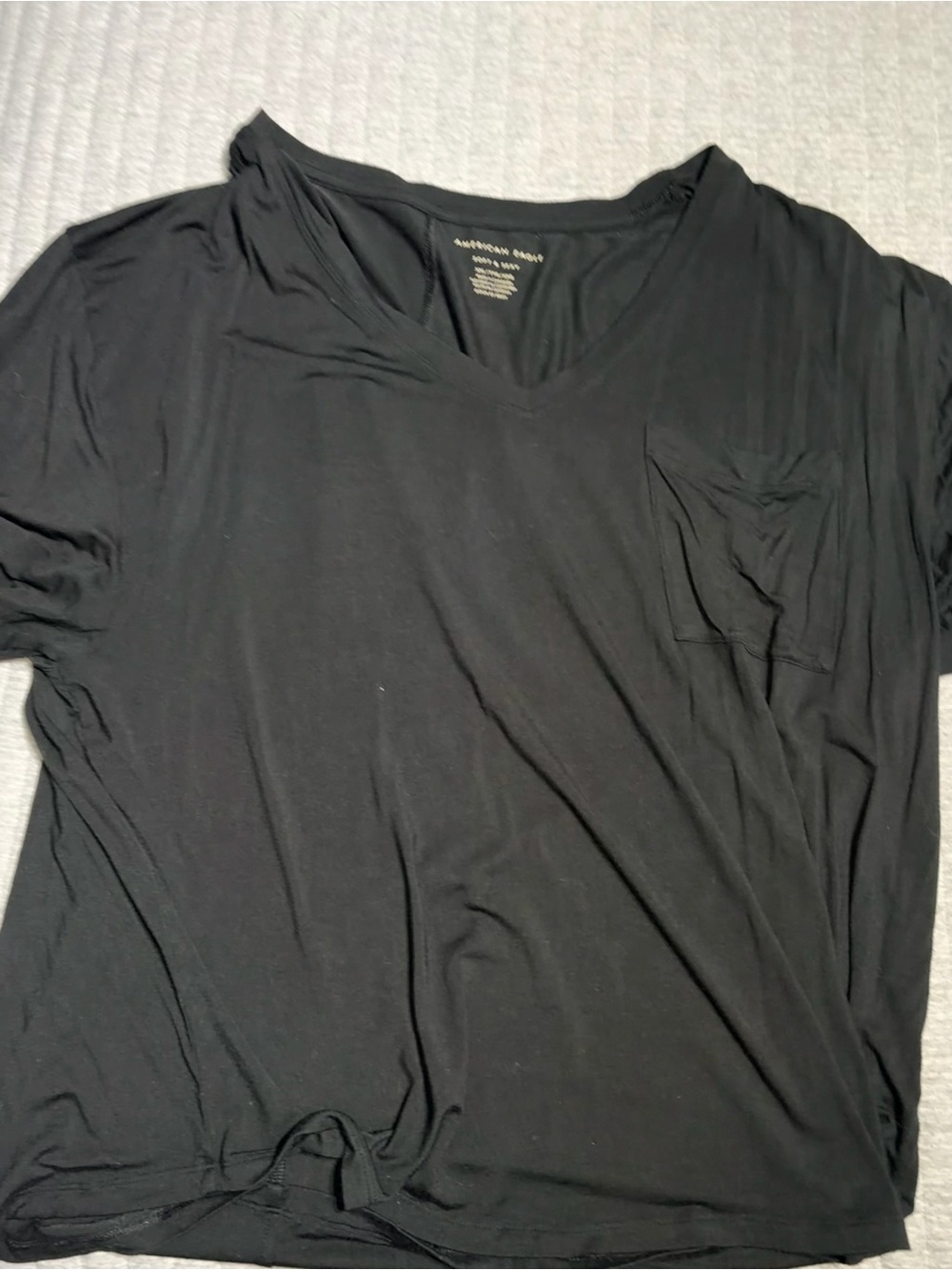 Black V-Neck Soft and Sexy Pocket Tee
